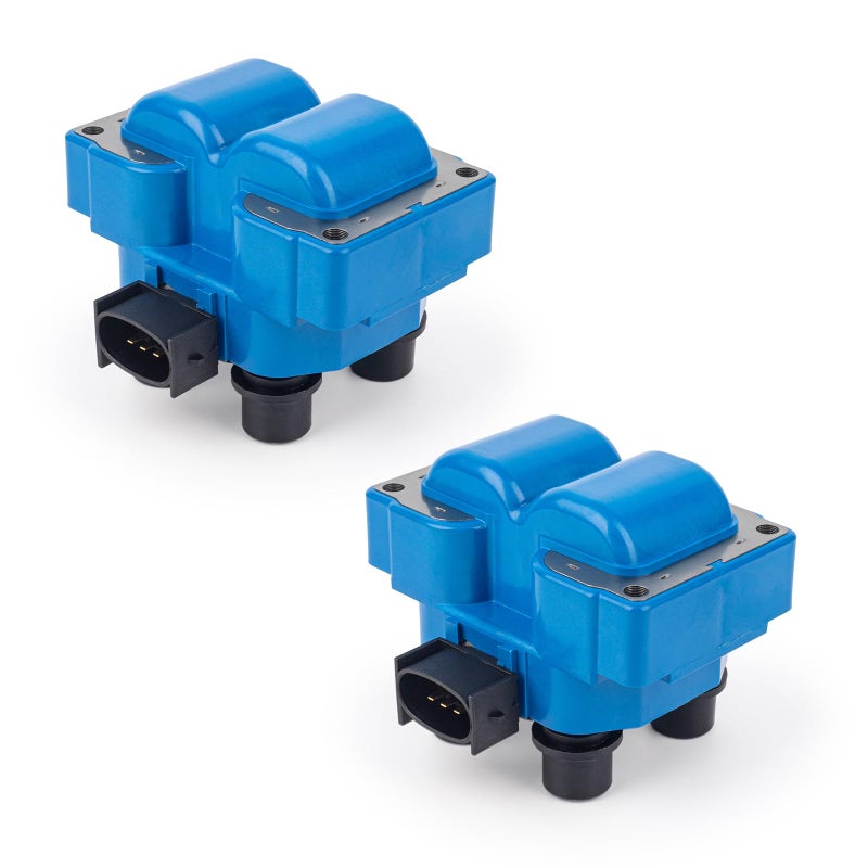 ENA Set of 2 Blue Ignition Coil Pack Compatible with Ford Lincoln Mazda Mercury F150 F250 E150 Escort Explorer Mustang Ranger Expedition Town Car Mark 626 B2300 B2500 2.3L 4.6L Replacement for FD487 - Image 1
